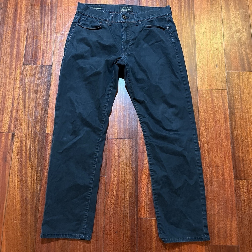 Lucky Brand Jeans Mens 34x29 Black Slim Straight Stretch Denim Casual Grunge